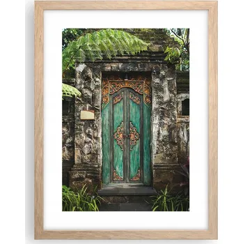 Obraz Obraz plakát v rámu světlý dub do obýváku 30x40 krásné dveře na zeď