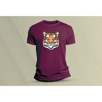 Chlapecké tričko Dětské bavlněné tričko Tygr 2. Vínová velikost L
