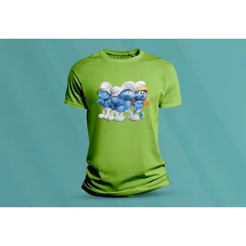 Dětská móda Dětské bavlněné tričko Šmoulové 2. Lime velikost L