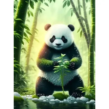 Diamantové malování Diamantové malování/Homfun - Panda v lese