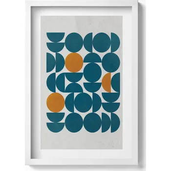 Obraz Dekorativní obraz v bílém rámu do obýváku Geometrická kompozice 40x60 cm