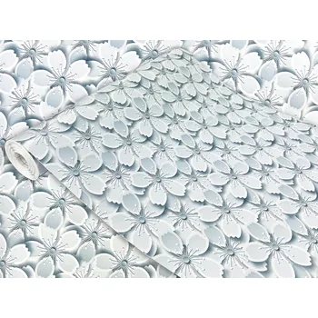 Tapeta Samolepicí Fólie Vzor Bílé Květy Dekorativní Fólie na Police a Regály