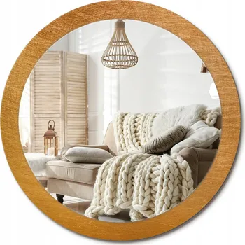 Zrcadlo Nástěnné zrcadlo s ozdobnou grafikou na skle Velké fi 90 cm Vintage loftový styl