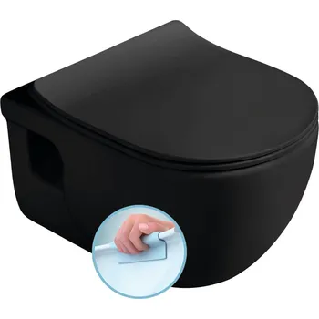 Klozet Sapho BRILLA závěsná WC mísa, Rimless, 36,5x53cm, černá mat