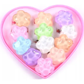 Prsten BAREVNÉ PRSTÝNKY PRO DÍVKY DĚTSKÉ PRSTÝNEK SADA 12 KS