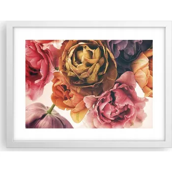 Obraz Obraz plakát v bílém rámu do obýváku 40x30 květiny foto plakáty na zeď