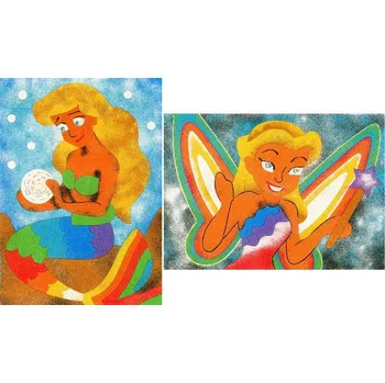 kreativní sada PIASKOWE OBRAZKI omalovánky 2 obrázky MOŘSKÁ PANNA VÍLA