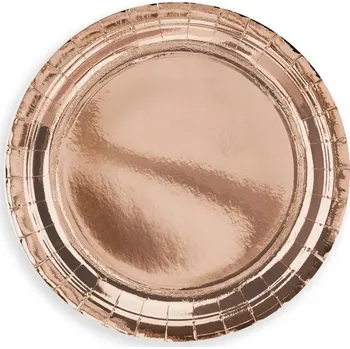 Talíř Papírové talíře rose gold 23 cm – 6 ks