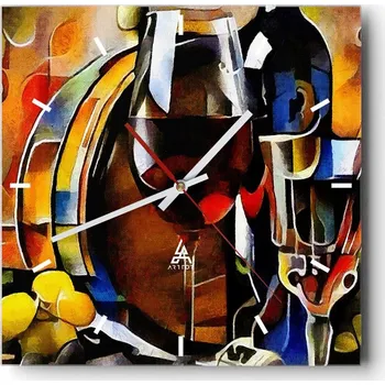 Hodiny Velké nástěnné hodiny 40x40 Abstrakce Skleněné tiché hodiny