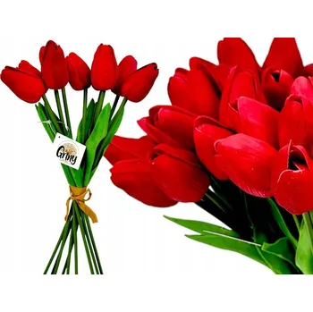 umělá květina Pěnové Tulipány Umělé Květiny Jako Živé 34 cm 9 ks