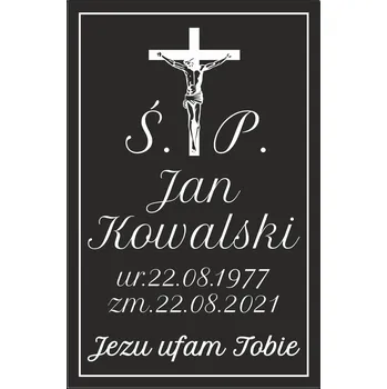 Obraz NÁHROBNÍ DESKA HŘBITOVNÍ NA HROB hliníková - vzor 32x21 cm
