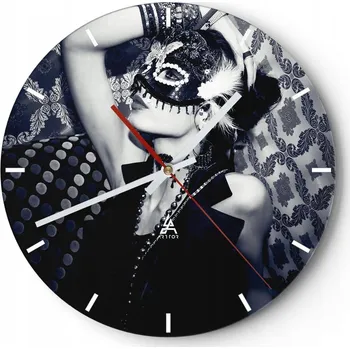 Hodiny Nástěnné hodiny do kuchyně 30x30 Žena Skleněné hodiny do obýváku Loft Tiché