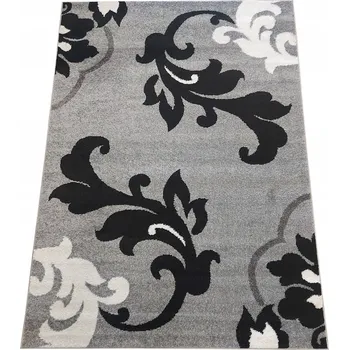 Koberec Šedý koberec do obýváku, s květinovým vzorem 80x150 cm