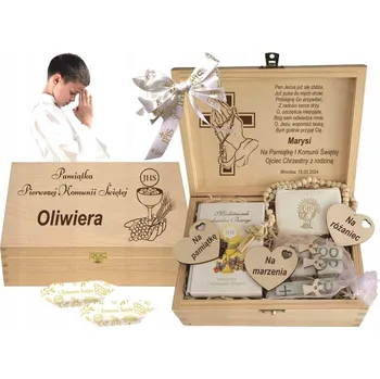 Dárková krabička PAMÁTKA NA PRVNÍ SVATÉ PŘIJÍMÁNÍ dárek krabička na peníze k přijímání SVATÉ PŘIJÍMÁNÍ bible