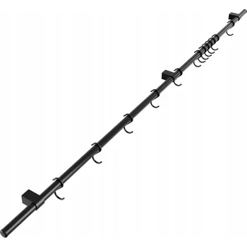 Věšák Tyč s háčky Artest černá matná 100 cm s vrtáním