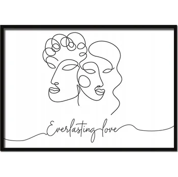 Obraz OBRAZ PLAKÁT V RÁMU 33x43 cm Love Valentýnská Dekorace Horizontální P740