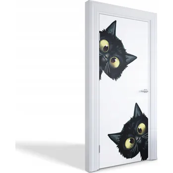 Fototapeta Samolepící dekorace nálepka na dveře Zvědavé kočky 85x205 cm