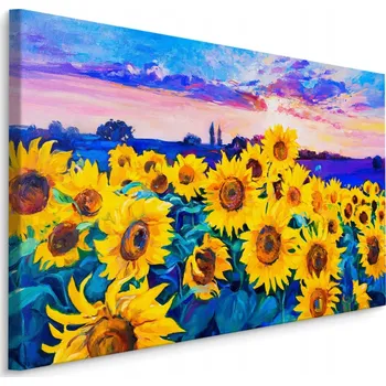 Obraz Obraz Slunečnice jako Malované KRAJINA 3D 70x50