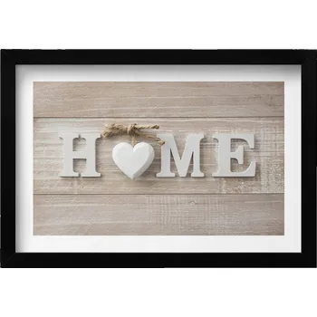 Obraz Dekorace - obraz v černém rámu na zeď do obýváku, kuchyně - Nápis Home 30x20 cm