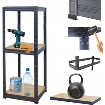 Dílenský regál Kovový regál do skladu a dílny PREMIUM HELIOS 90x45x45 cm 3 police x 175 kg