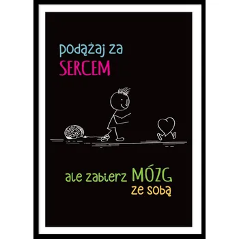 Obraz OBRAZ PLAKÁT V RÁMU dárek Valentýn Srdce Mozek vtipný P2604_53x73