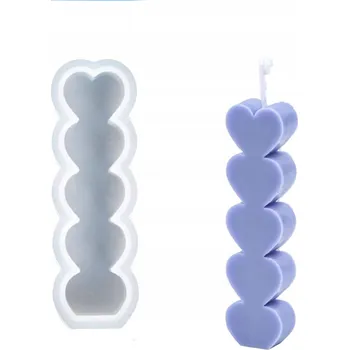 Svíčka Silikonová forma na svíčky, vosk, odlitky mýdla, sádry, pryskyřice - STOJÍCÍ SRDCE