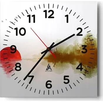 Hodiny Nástěnné hodiny do obýváku 40x40 Orientální Bezhluké Hodiny na skle Tiché