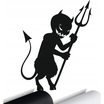 Samolepicí dekorace na vozidlo NÁLEPKA na auto ĎÁBEL Devil Demon TROJZUBEC Zlo PEKLO Hell 15x19