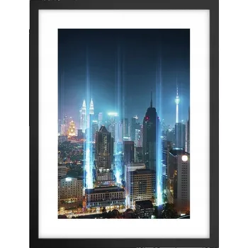 Obraz Obraz plakát v černém rámu do obýváku 30x40 foto plakáty města na zeď