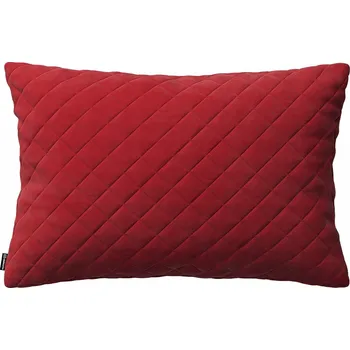 Polštář Prošívaný povlak na polštář, sytě červený, sametový, 60x40 cm