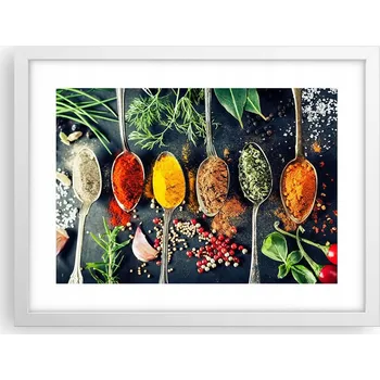 Obraz Obraz plakát v bílém rámu do obýváku 40x30 koření foto na zeď