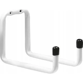 Věšák Dvojitý garážový hák na zeď Bílý, šroubovací, 175x120x90mm