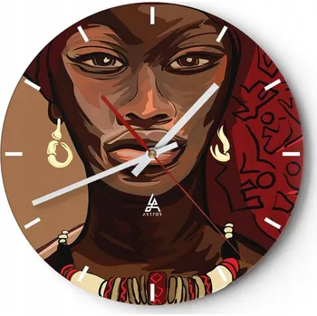Hodiny Velké nástěnné hodiny na zeď 40x40 Žena Skleněné hodiny Kulatý Tiché