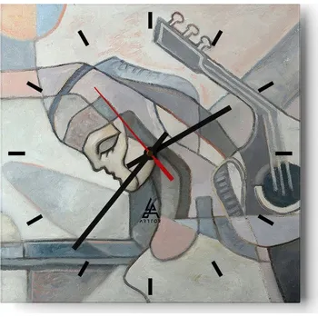 Hodiny Velké nástěnné hodiny 40x40 Abstrakce Skleněné tiché hodiny