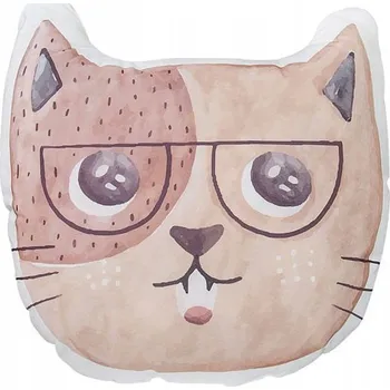 Polštář Polštář Kočka v brýlích boho mazlíček koťátko micinka
