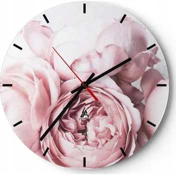 Hodiny Velké nástěnné hodiny 40x40 Květiny Skleněné hodiny Kulatý Tiché