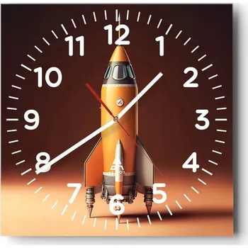 Hodiny Nástěnné hodiny do obýváku 40x40 Kosmos Bezhluczne Skleněné hodiny Tiché