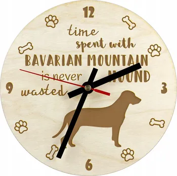 Hodiny Bavorský barvář - hodiny se psem, dřevěné hodiny, nástěnné hodiny pro milovníky psů