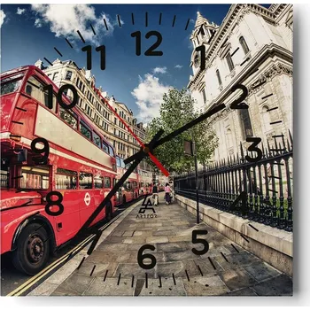 Hodiny Nástěnné hodiny do obýváku 40x40 Město Bez Hlučné Skleněné hodiny Tiché