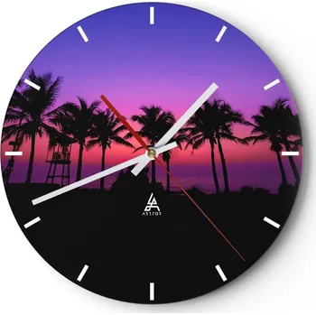 Hodiny Velké nástěnné hodiny 40x40 Krajina Skleněné hodiny Kulatý Tiché