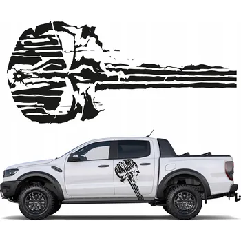 Samolepicí dekorace na vozidlo NÁLEPKA NA AUTO PUNISHER LEBKA 98x44 cm