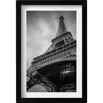 Obraz Závěsný obraz rámeček černé barvy Eiffelova věž - Paříž Francie 20x30 cm