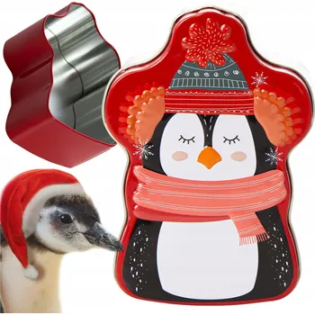 Obraz VÁNOČNÍ PLECHOVKA 9x13 CM NA BONBÓNY ČAJ VÁNOCE TUČŇÁK