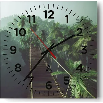 Hodiny Nástěnné hodiny do obýváku 40x40 Krajina Bezhluczne Skleněné hodiny Tiché