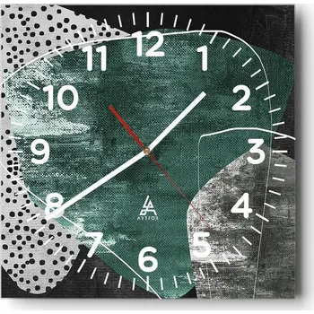 Hodiny Nástěnné hodiny do obýváku 40x40 Abstrakce Tiché hodiny Skleněné hodiny Bez hlučnosti