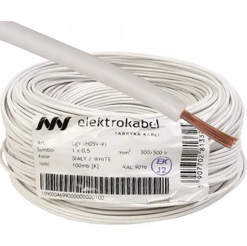 elektrický kabel Kabel LGY 0,5mm bílý 100m 500V