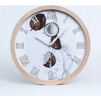 Hodiny Nástěnné tekoucí dřevěné hodiny kokos s vodou fi 25