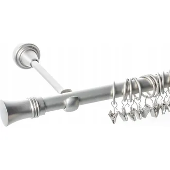 Garnýž Dekoria Jednoduchá záclonová tyč Garnýž Alex, chrom matný, 240 cm
