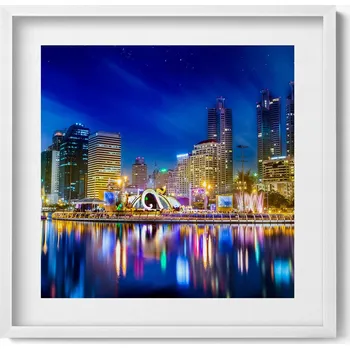 Obraz Dekorativní obraz v rámu na zeď do obýváku Barevné město 50x50 cm