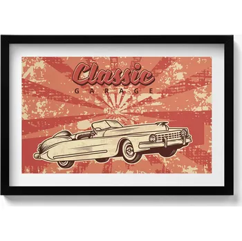 Obraz Elegantní obraz v černém rámu Grunge Vintage Retro auto 60x40 cm